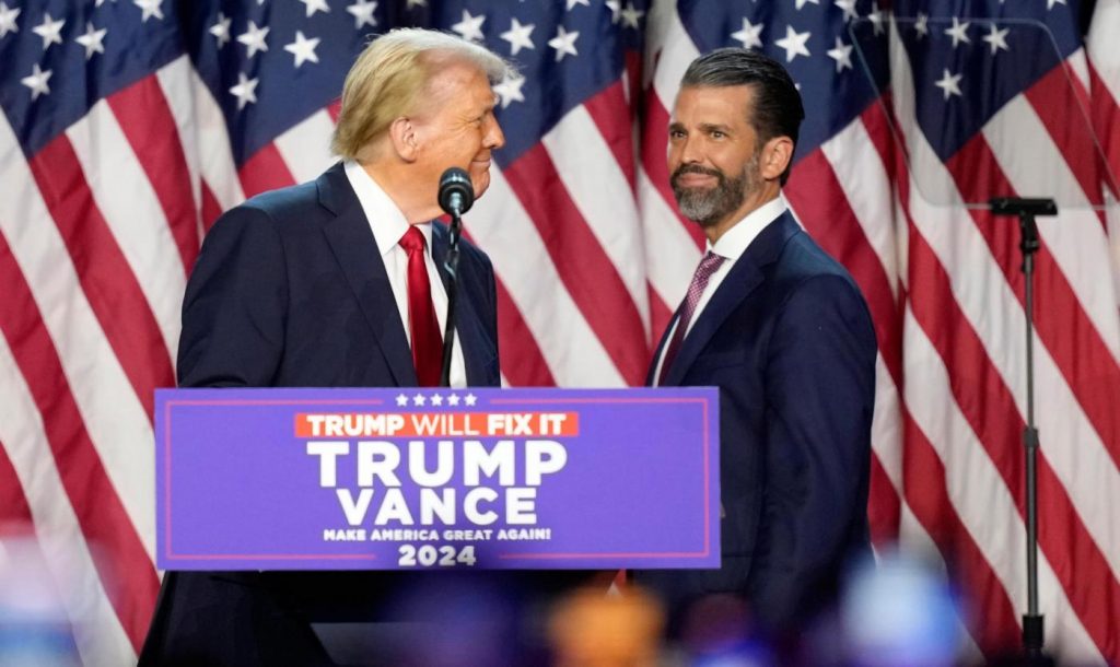 Donald Trump Jr. emerges as a political force of his own as he helps his father launch a second term