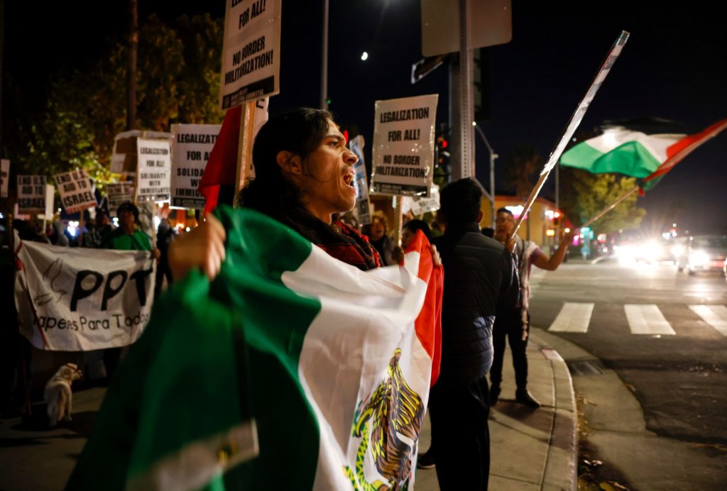 Anti-Trump protestors gather in San Jose, Berkeley