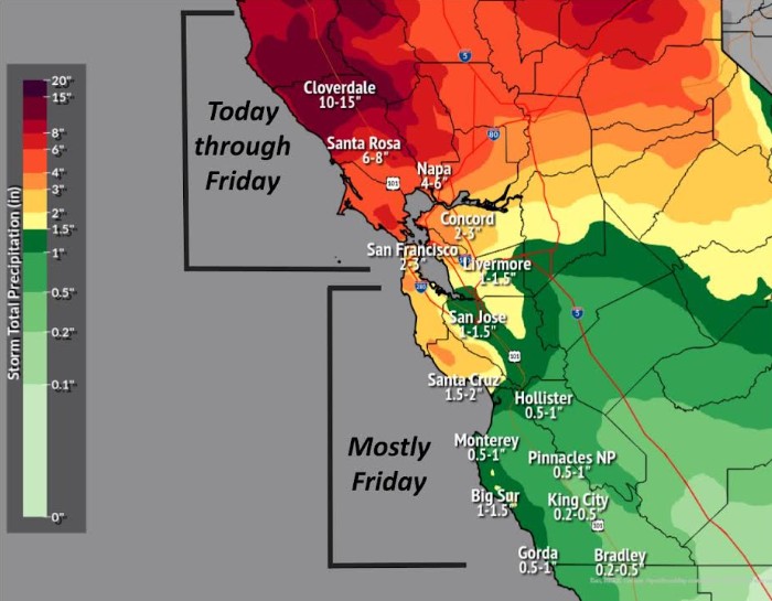 Atmospheric river storm brings first waves of rain to Bay Area