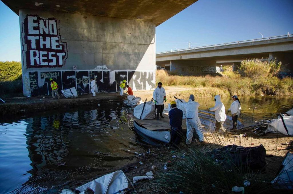 Just one homeless encampment created 155,000 pounds of debris by a California river